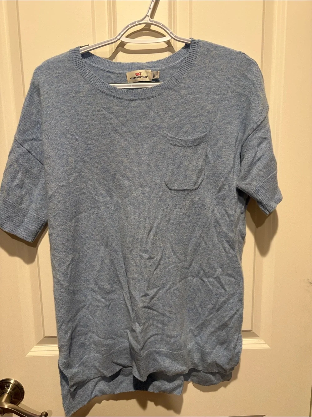 Vineyard Vines Heather Light Blue Short-Sleeve Knit Pocket Tee